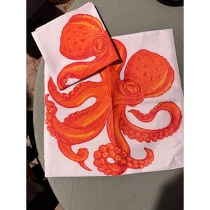 Orange Octopus Decorative Pillow Case